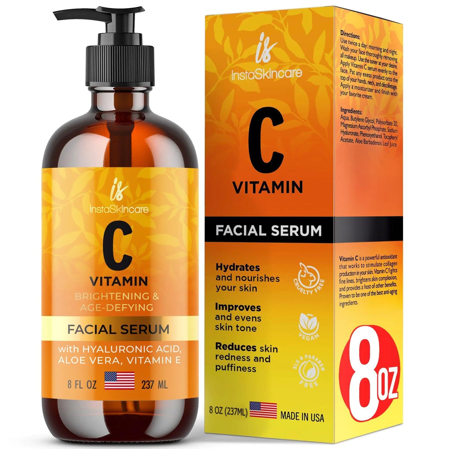 Vitamin C Serum for Face and Eyes with Hyaluronic Acid and Vitamin E   Serum Eye