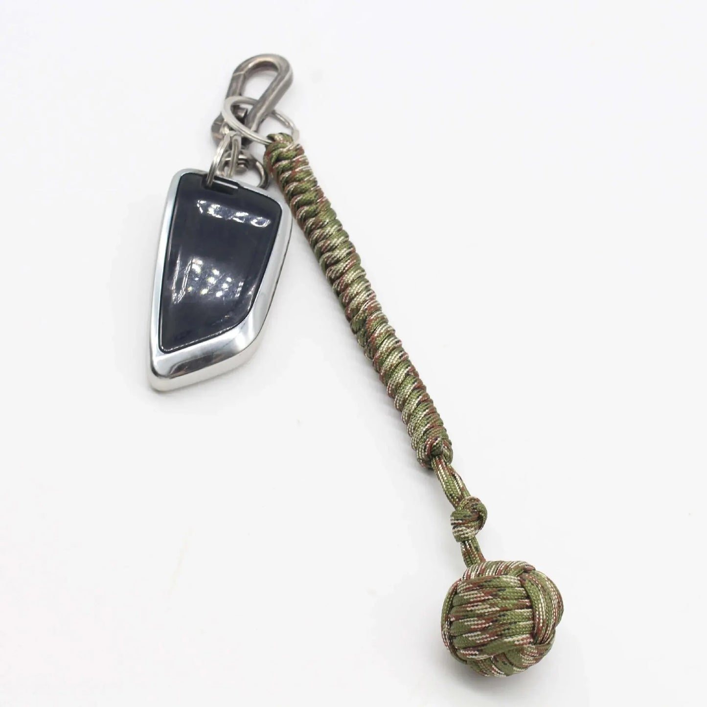 1pc Monkey Fist Steel Ball Self Defense Lanyard Survival Key Chain Broken Window Umbrella Rope Braided Chain Outdoor Safety Prot