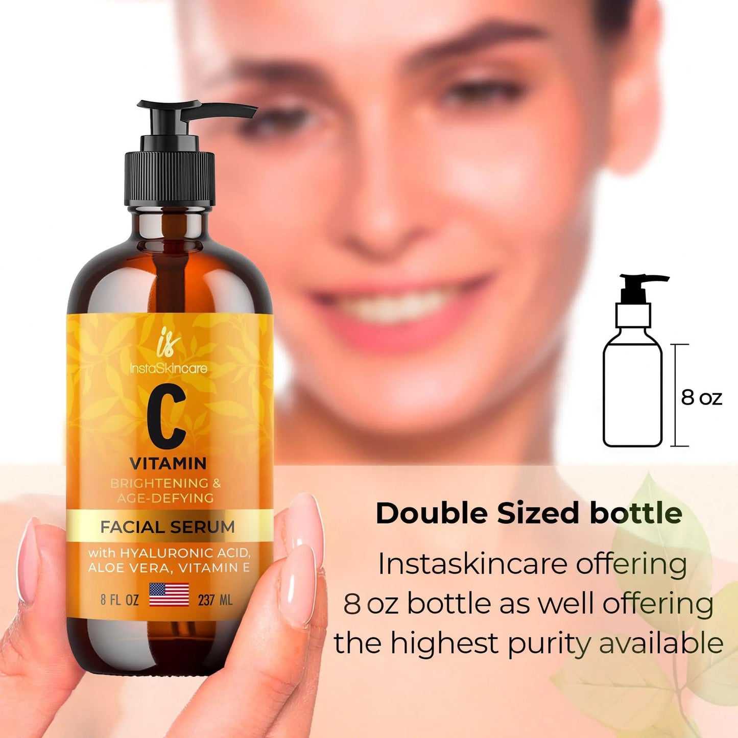 Vitamin C Serum for Face and Eyes with Hyaluronic Acid and Vitamin E   Serum Eye